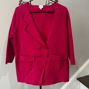 Armani Collezioni Womens V Neck  Button Down Cardigan Red Size 2